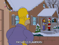 GIF neighbor, homer simpson, season 15, best animated GIFs snow, episode 7, disgusted, ned flanders, free download 15x07, pathetic, santa suit, 