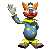 silly clown gif waving