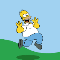Happy Running GIF - Happy Running Homer simpson GIFs