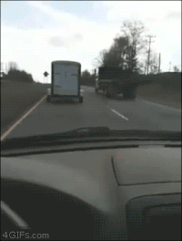 Car Drifts Off The Freeway  Best Funny Gifs Updated Daily