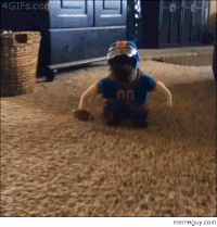 A widely recognized animated GIF of the 'come at me bro' gesture, emphasizing its global reach and immediate understanding across platforms like GIFER.