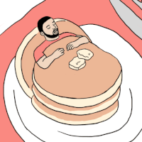 eating pancakes gif