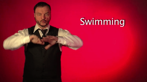 sign language for swimming